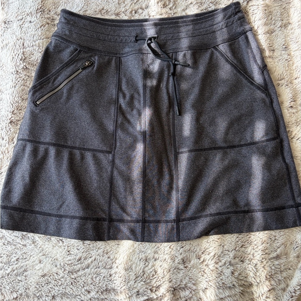 Title Nine Charcoal Drawcord A-Line Mini Skirt
